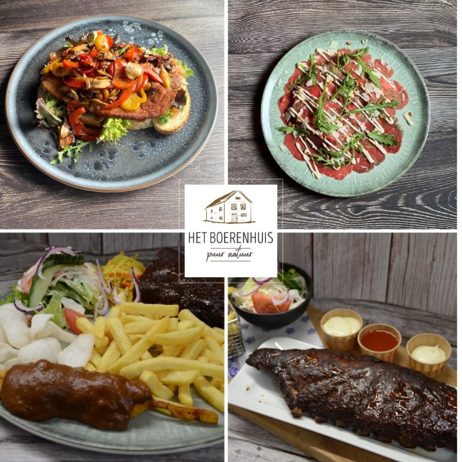 gerechten het boerenhuis deurne collage burgers ribs carpaccio