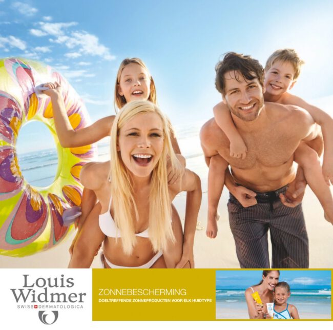 zonnebescherming voor het hele gezin op een zonnige stranddag