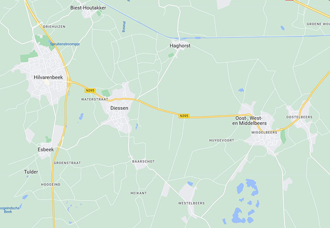 Hilvarenbeek Diessen Middelbeers op de kaart