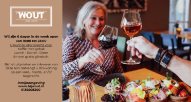 'Bij Wout' is 6 dagen in de week open van 1000 tot 2300