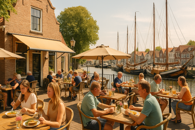 gezellige lunchroom het majoortje aan de haven van middelharnis