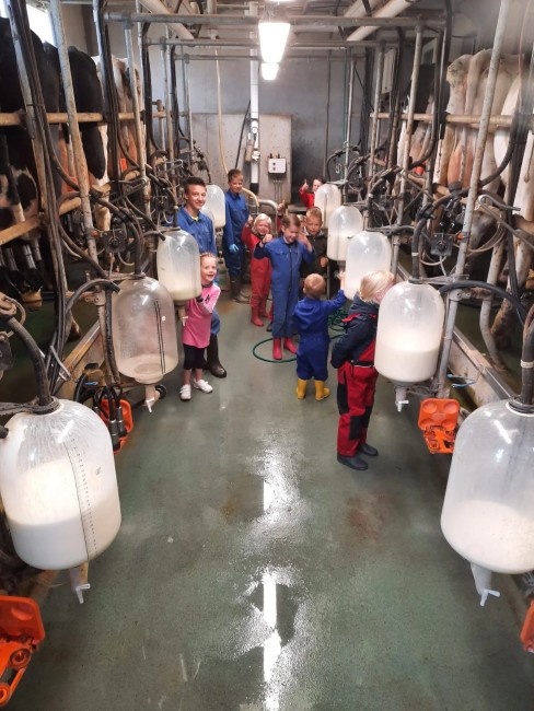 kinderen boerderij melken koeien educatie