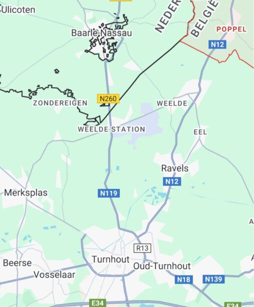 Poppel Turnhout Merksplas regio kaart